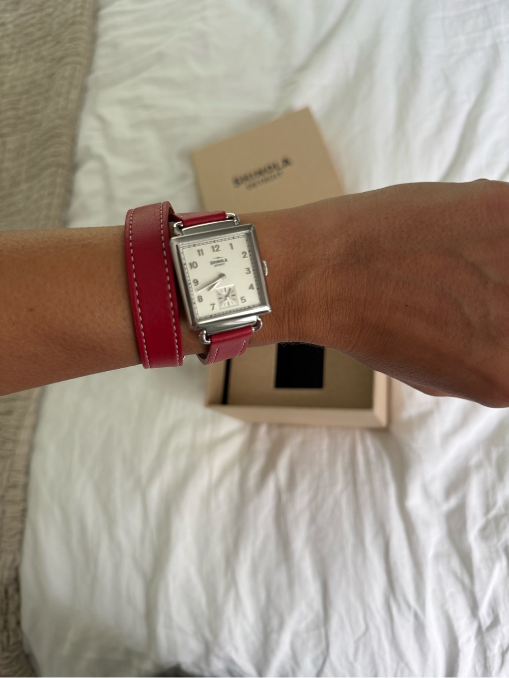 Shinola The Cass Double-Wrap Leather Watch